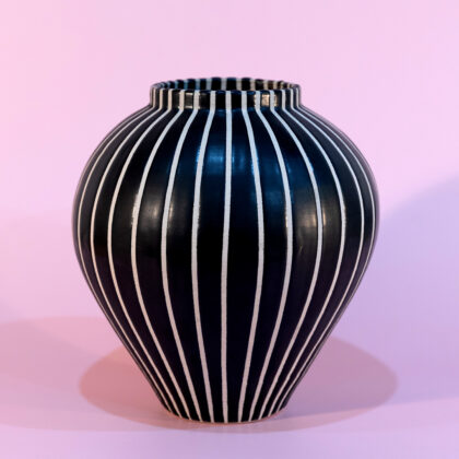 ceramic striped vase