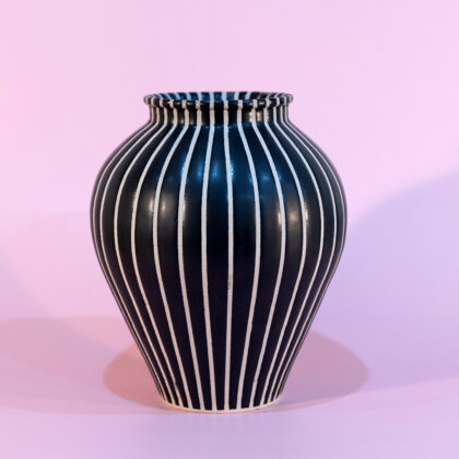 ceramic handmade striped vase