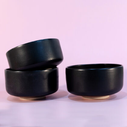 Black handmade ceramic bowl