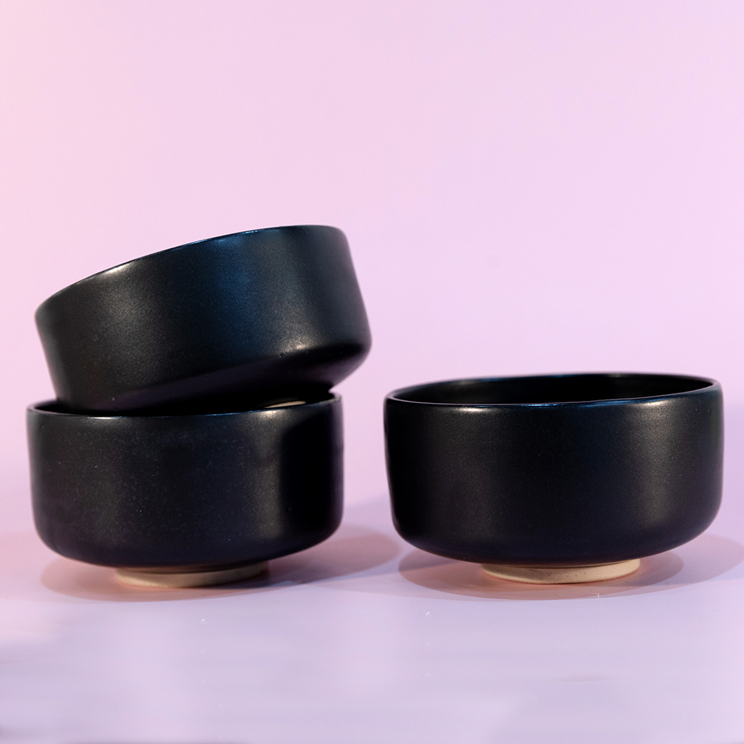 Black handmade ceramic bowl